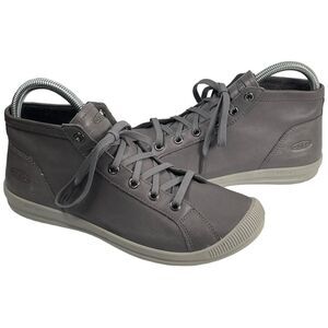 Keen Women’s Size 8 Lorelai Steel Gray Leather Lace Up Casual Chukka Shoes